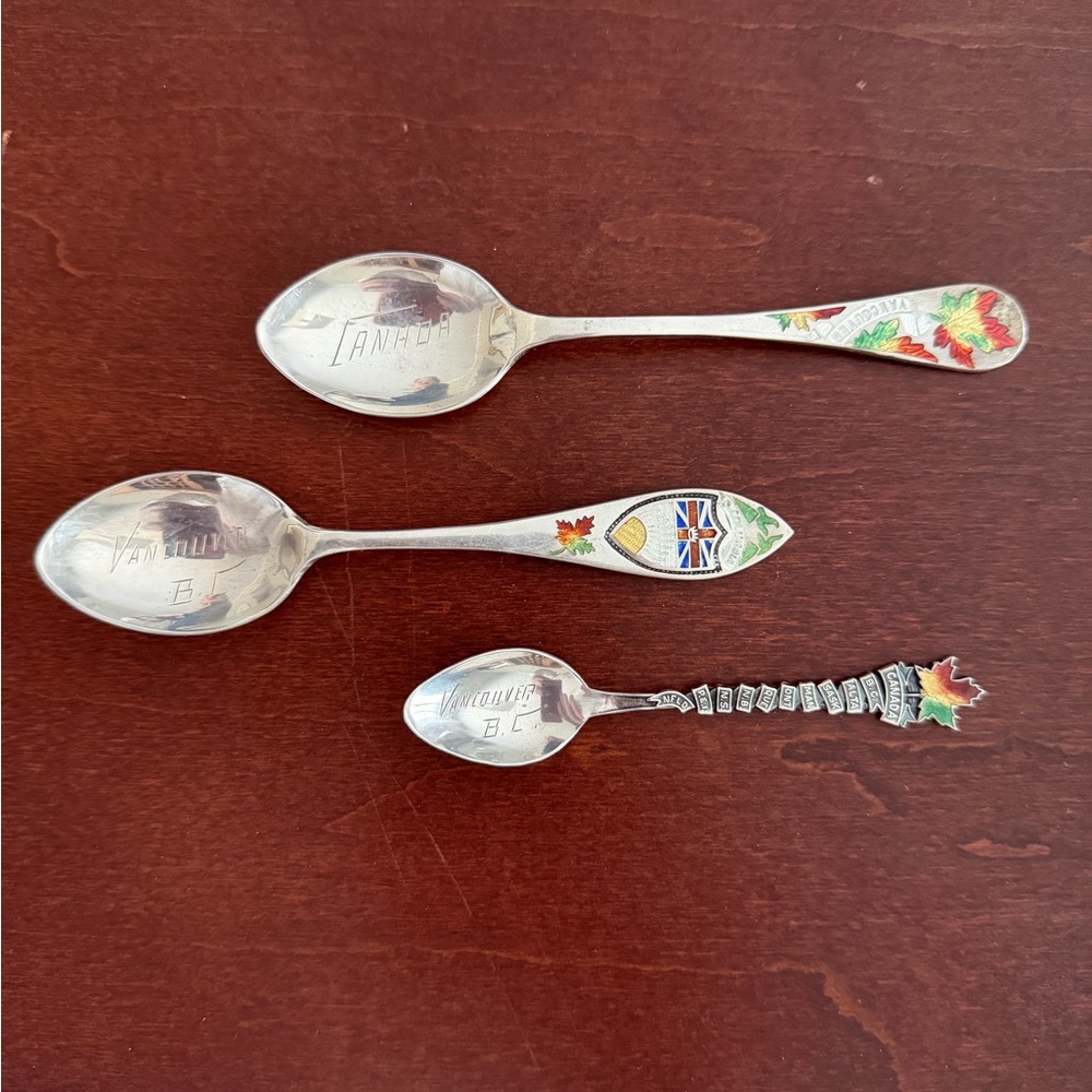 3 - VINTAGE CANADIAN BMCo STERLING SILVER SOUVENIR SPOONS (3)
